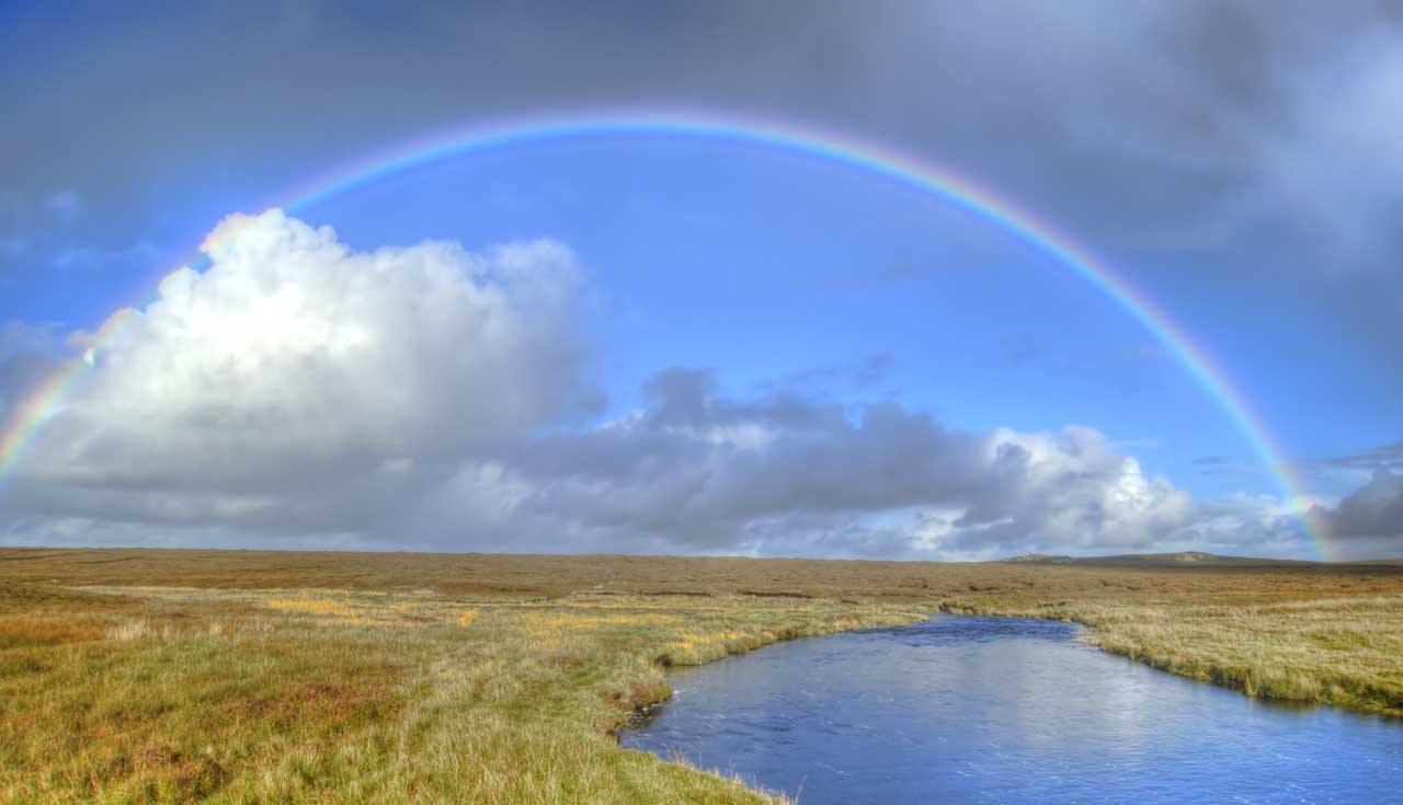 Rainbow close to Dollag's Cottage on the Isle of Lewis